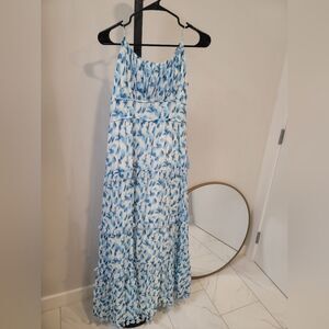 Allison NY Blue White Print Maxi Dress Size S